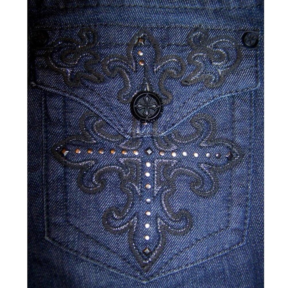 Affliction Los Angeles Jade Blade Cross Bootcut Denim Jeans - Picture 2 of 7